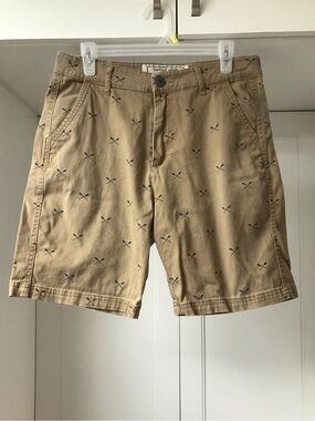 Men’s Tan Printed Chino Shorts